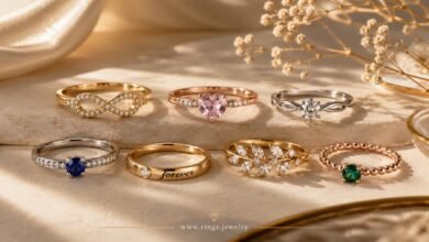 Elegant promise rings in gold, rose gold, silver, diamond, sapphire, emerald, heart, infinity, and engraved styles for a guide to meaning and choosing the right ring