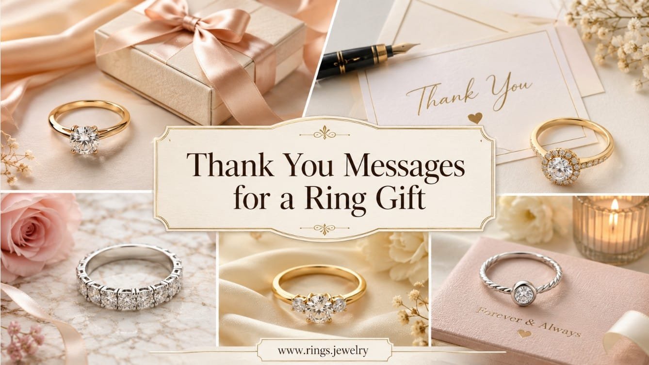 Thank you messages for a ring gift with complete fine rings, elegant gratitude cards, romantic jewelry notes, thoughtful gift boxes, and meaningful thank-you wording