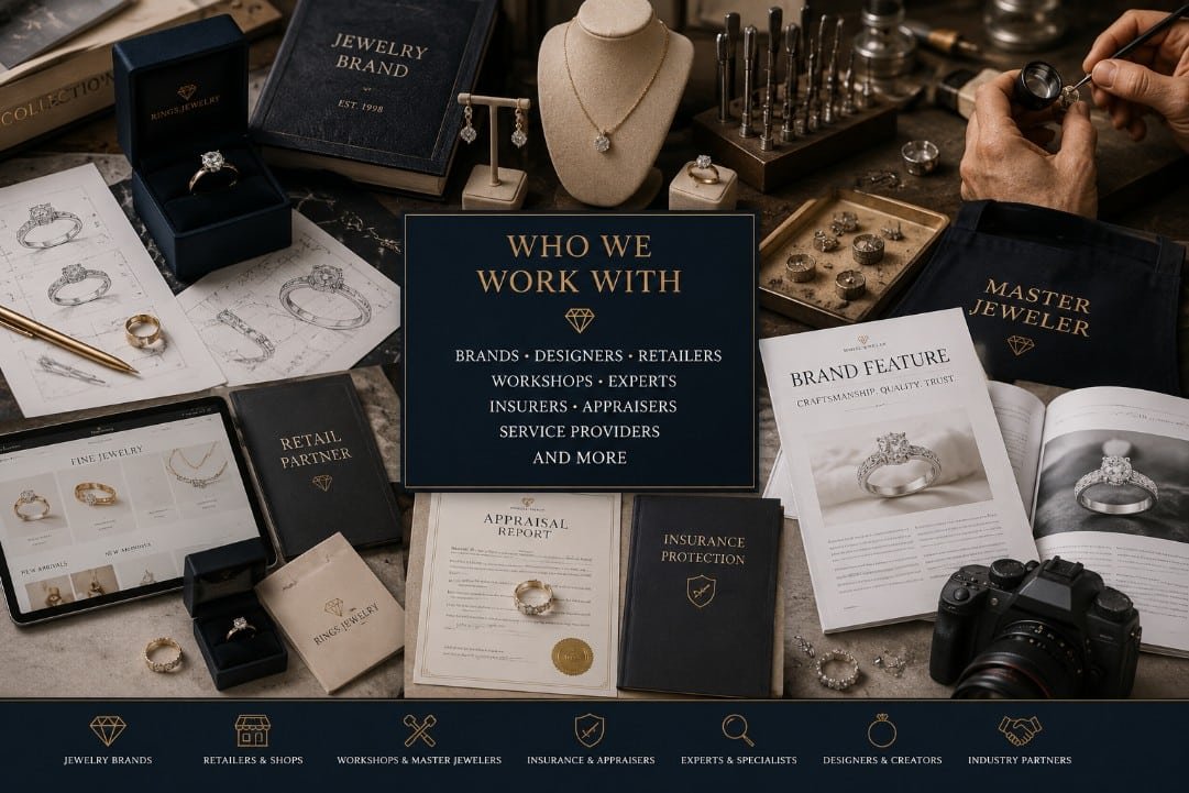 Jewelry industry partners including brands designers retailers workshops appraisers insurers experts and service providers